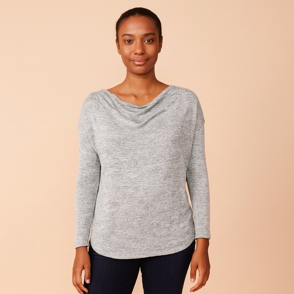 GAP Women's Light Gray Cowl Neck Sweater
